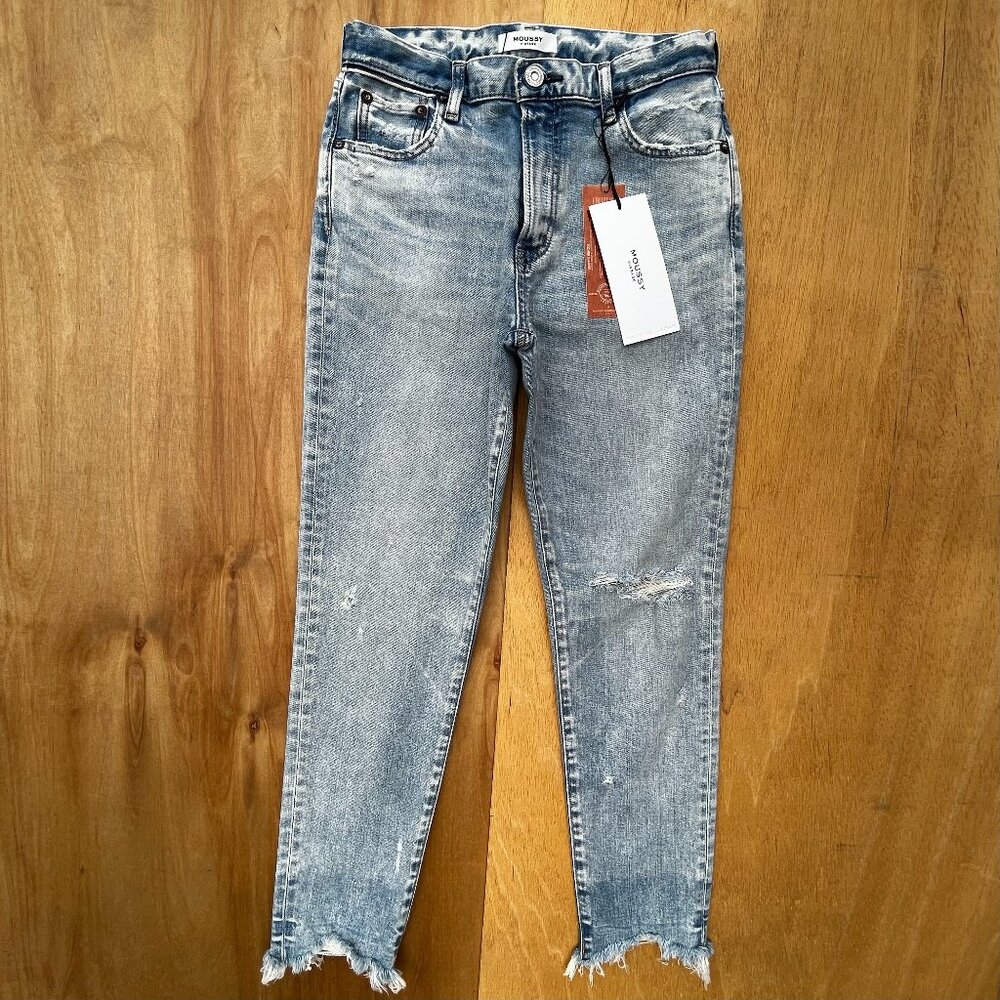 MOUSSY VINTAGE VERNA SKINNY JEANS WOMEN’S sz 28 High Rise Frayed Hem NWT